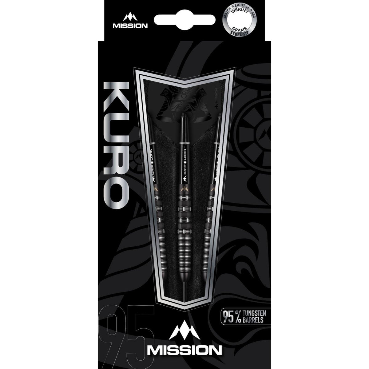Darts - Mission - Kuro M3 Darts - Steel Tip - 95% Tungsten - 22g 24g 