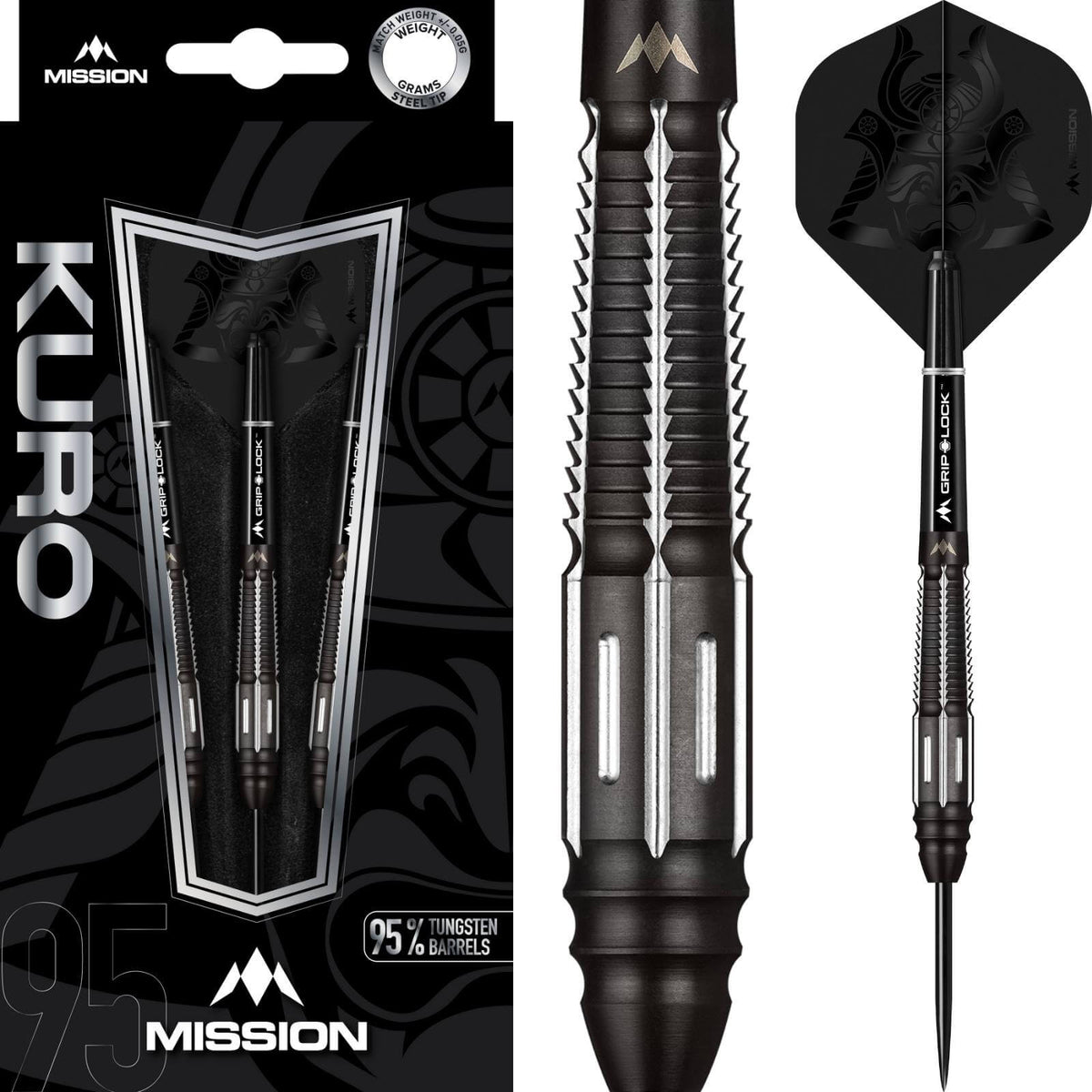 Darts - Mission - Kuro M4 Darts - Steel Tip - 95% Tungsten - 21g 23g 