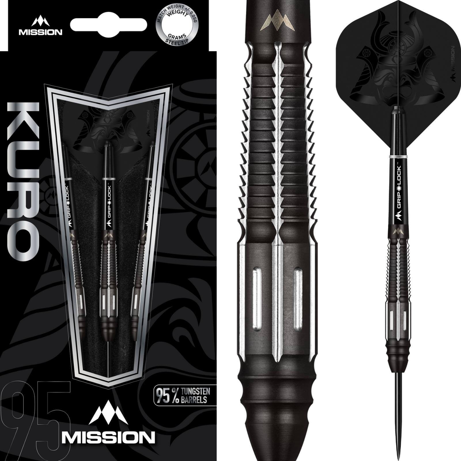 Darts - Mission - Kuro M4 Darts - Steel Tip - 95% Tungsten - 21g 23g 