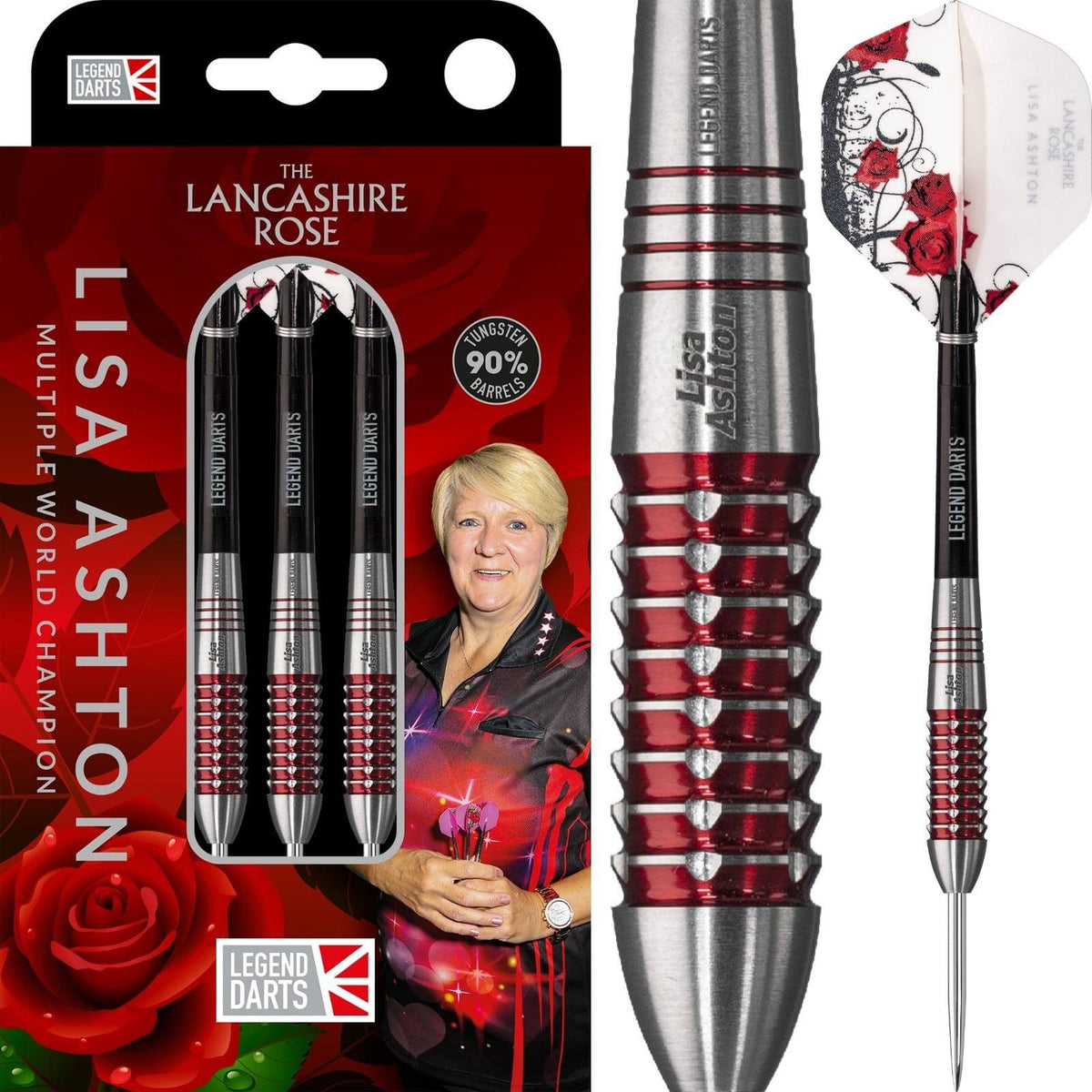 Darts - Legend Darts - Lisa Ashton Darts - Steel Tip - 90% Tungsten - 24g 26g 28g 
