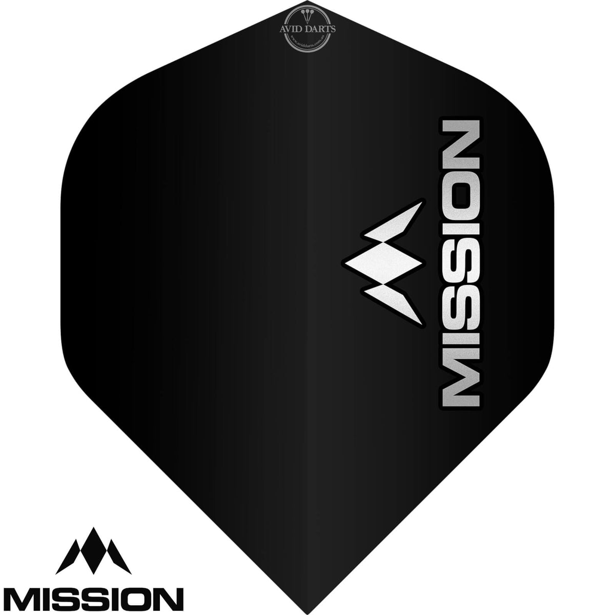 Dart Flights - Mission - Logo 100 - Big Wing Dart Flights Grey
