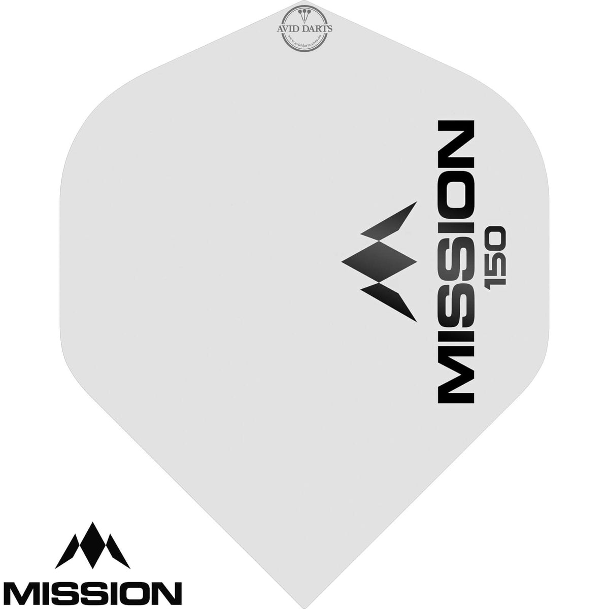 Dart Flights - Mission - Logo 150 - Big Wing Dart Flights White
