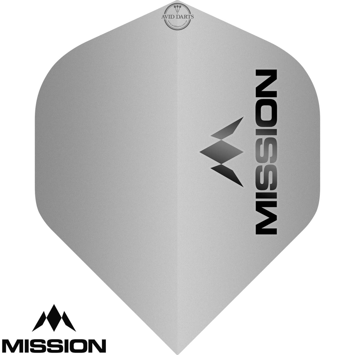 Dart Flights - Mission - Logo Matt - Big Wing Dart Flights Silver