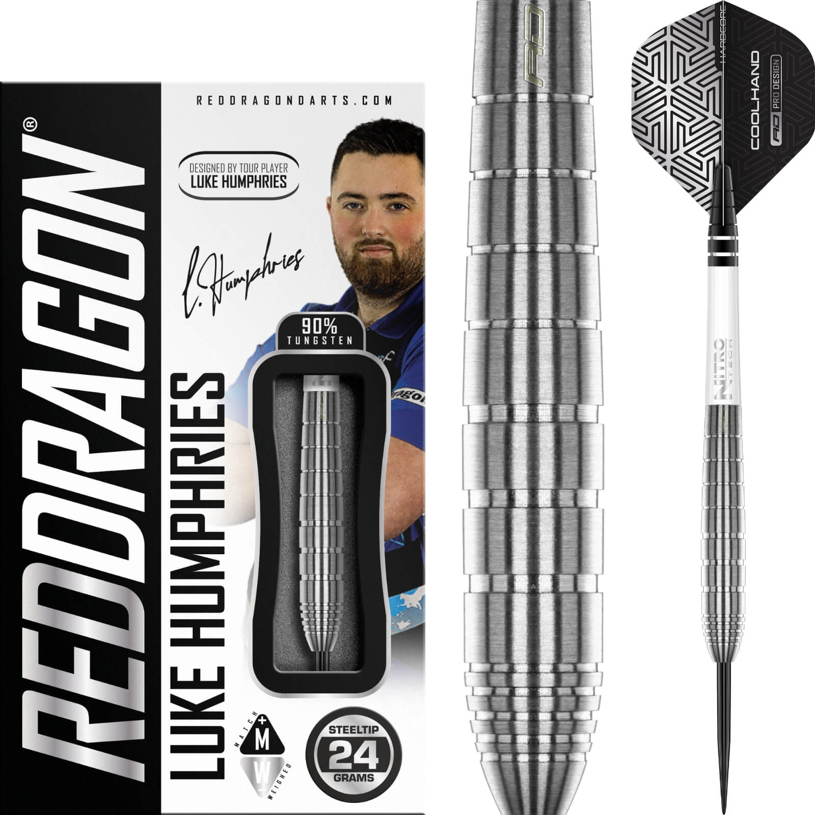 Darts - Red Dragon - Luke Humphries TX1 Darts - Steel Tip - 90% Tungsten - 22g 24g 