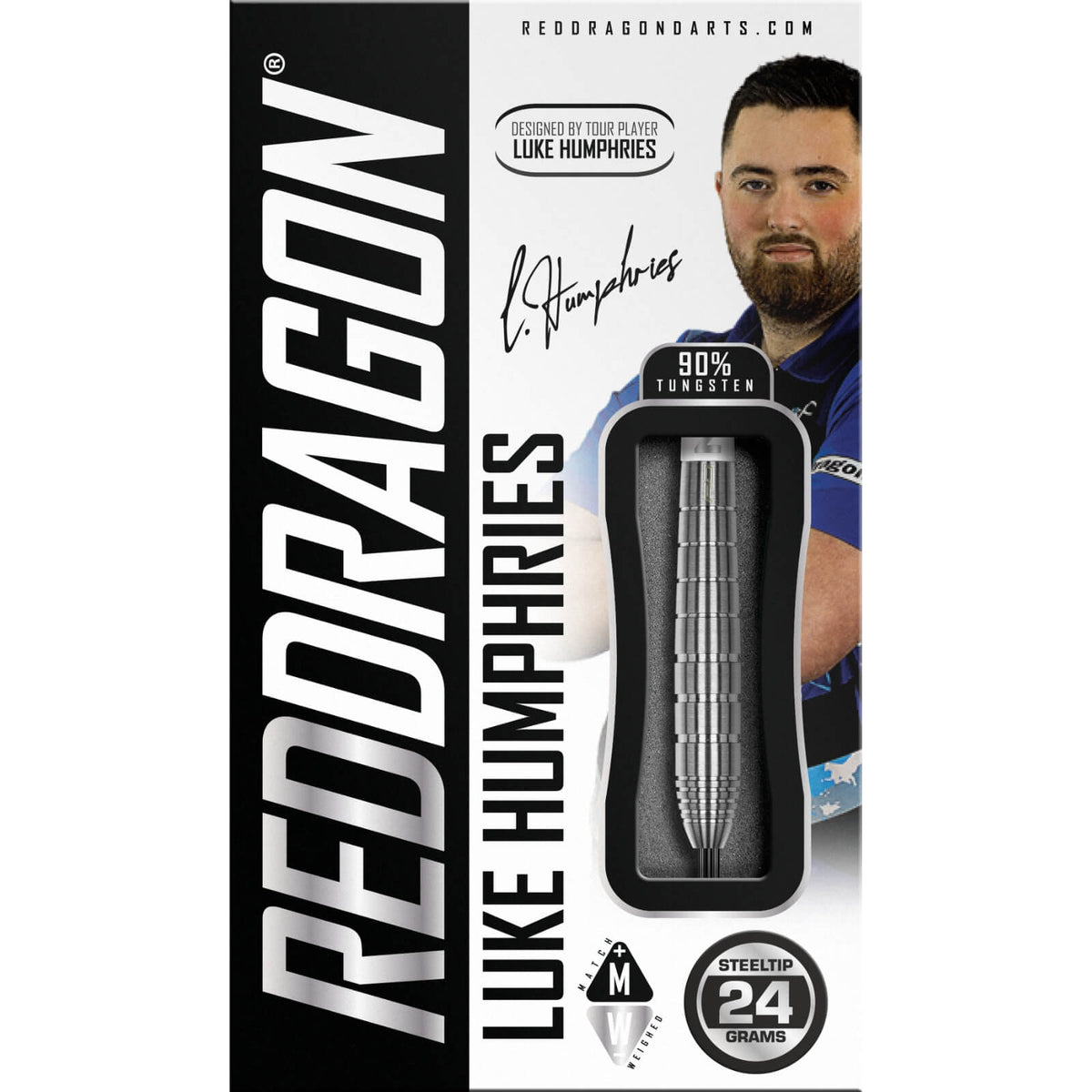 Darts - Red Dragon - Luke Humphries TX1 Darts - Steel Tip - 90% Tungsten - 22g 24g 