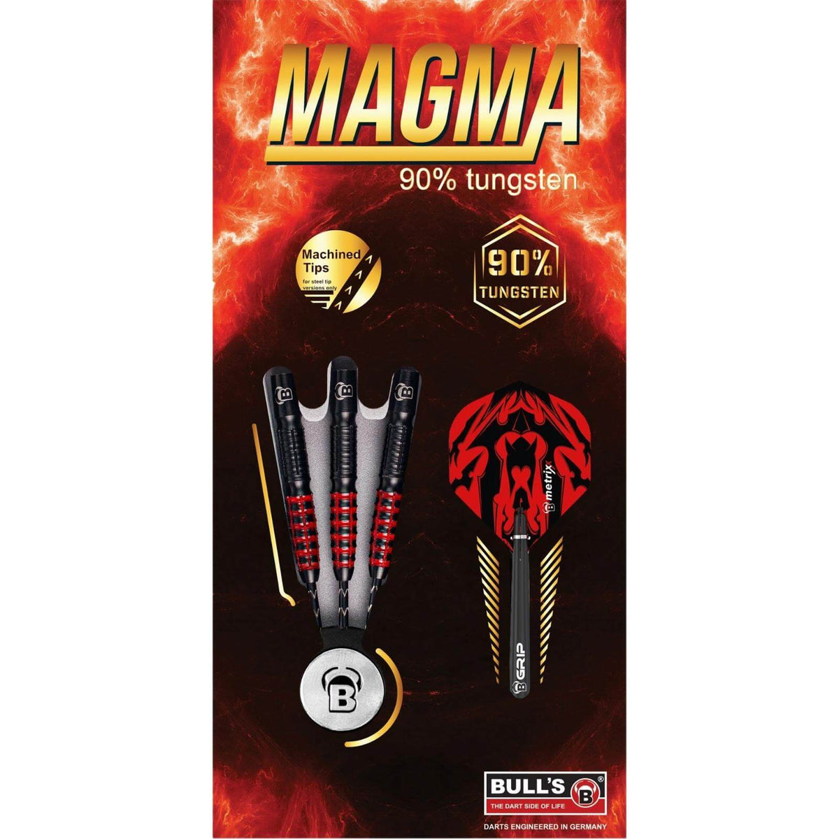 Darts - BULL&#39;S - Magma Darts - Steel Tip - 90% Tungsten - 21g 23g 25g 
