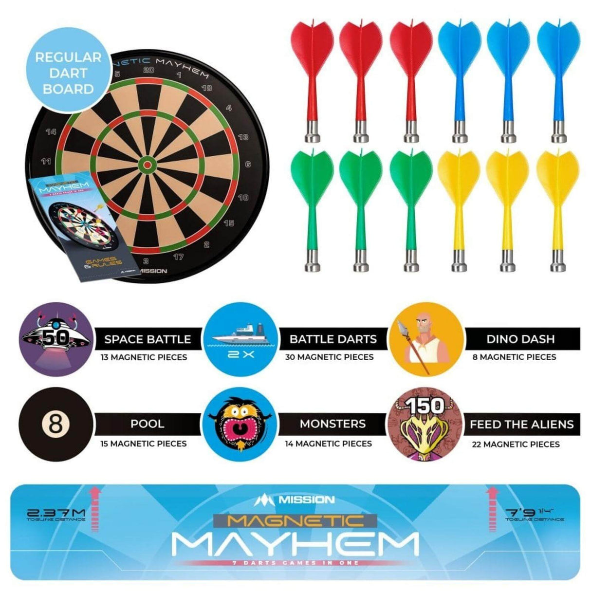 Mission - Magnetic Mayhem - A Fun And Safe Magnetic Dart Board Set For The Whole Family! -