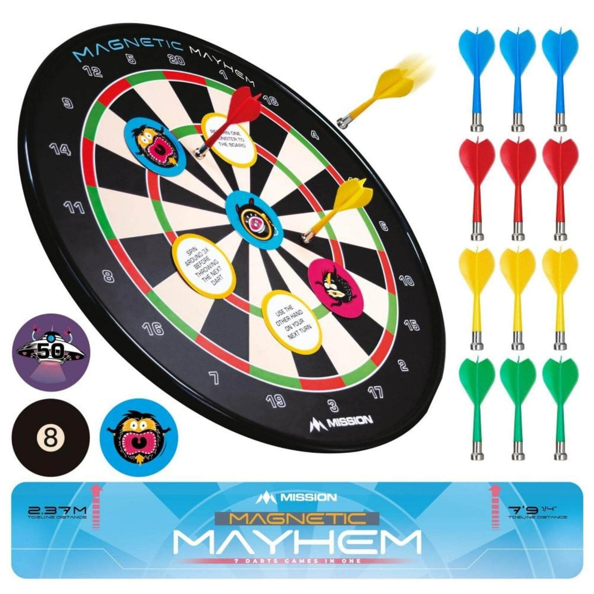 Dartboards - Mission - Magnetic Mayhem - A Fun And Safe Magnetic Dart Board Set For The Whole Family! 