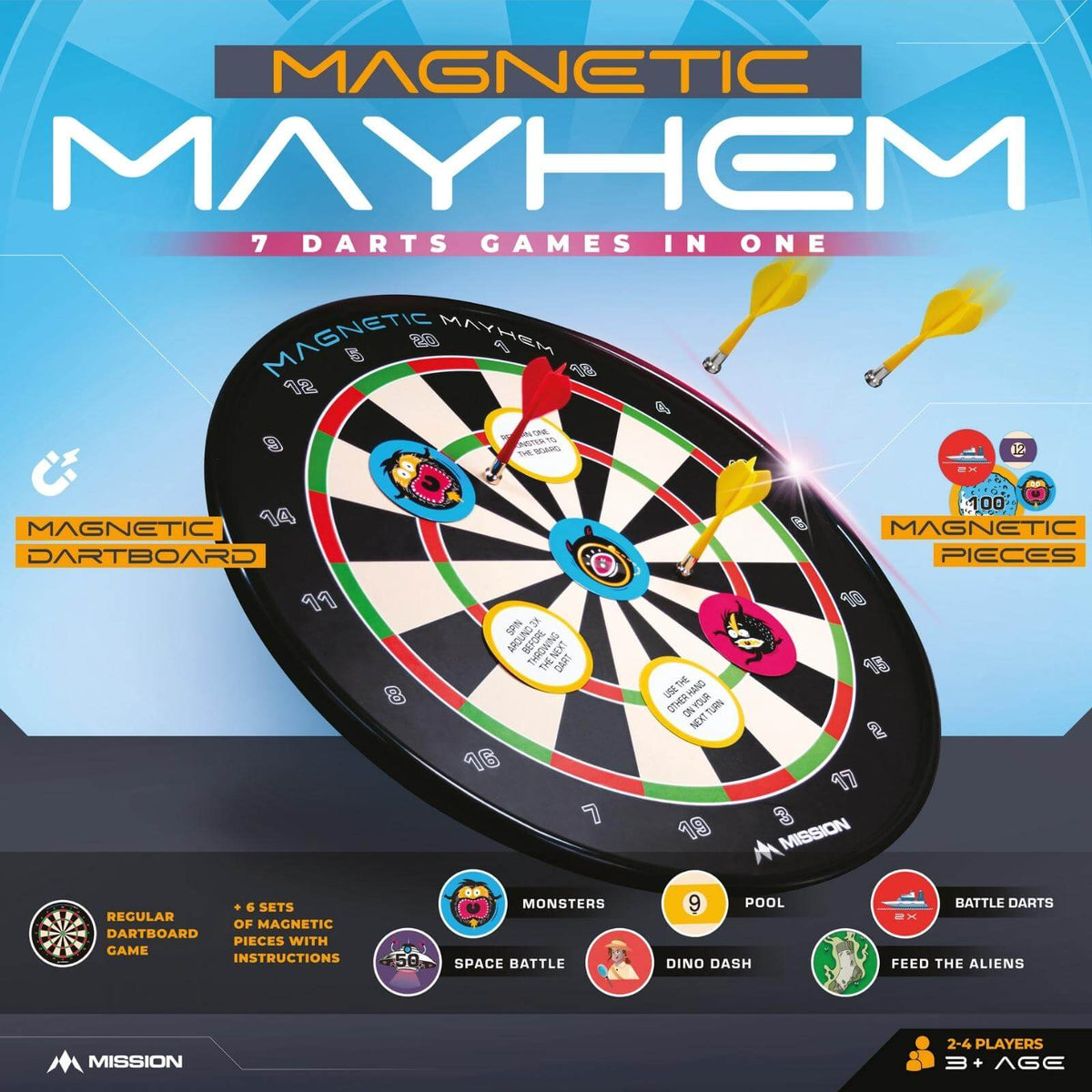 Dartboards - Mission - Magnetic Mayhem - A Fun And Safe Magnetic Dart Board Set For The Whole Family! 