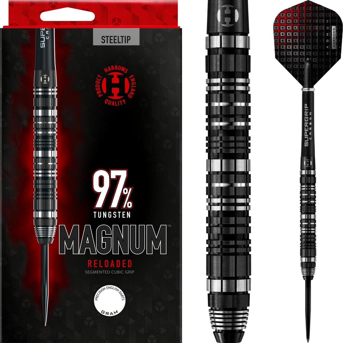 Darts - Harrows - Magnum Reloaded Darts - Steel Tip - 97% Tungsten - 21g 22g 23g 24g 25g 26g 