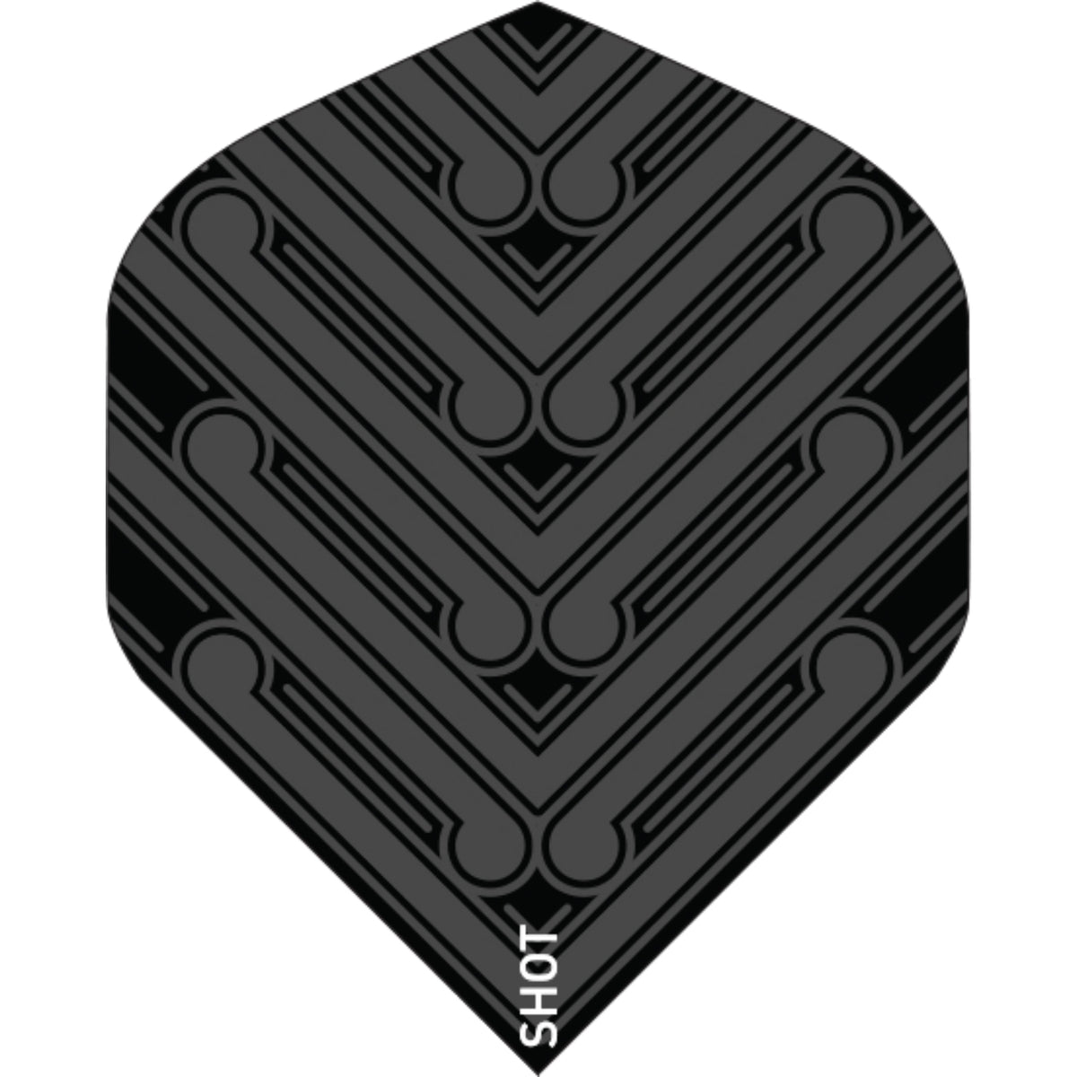 Dart Flights - Shot - Manu - Big Wing Dart Flights Black