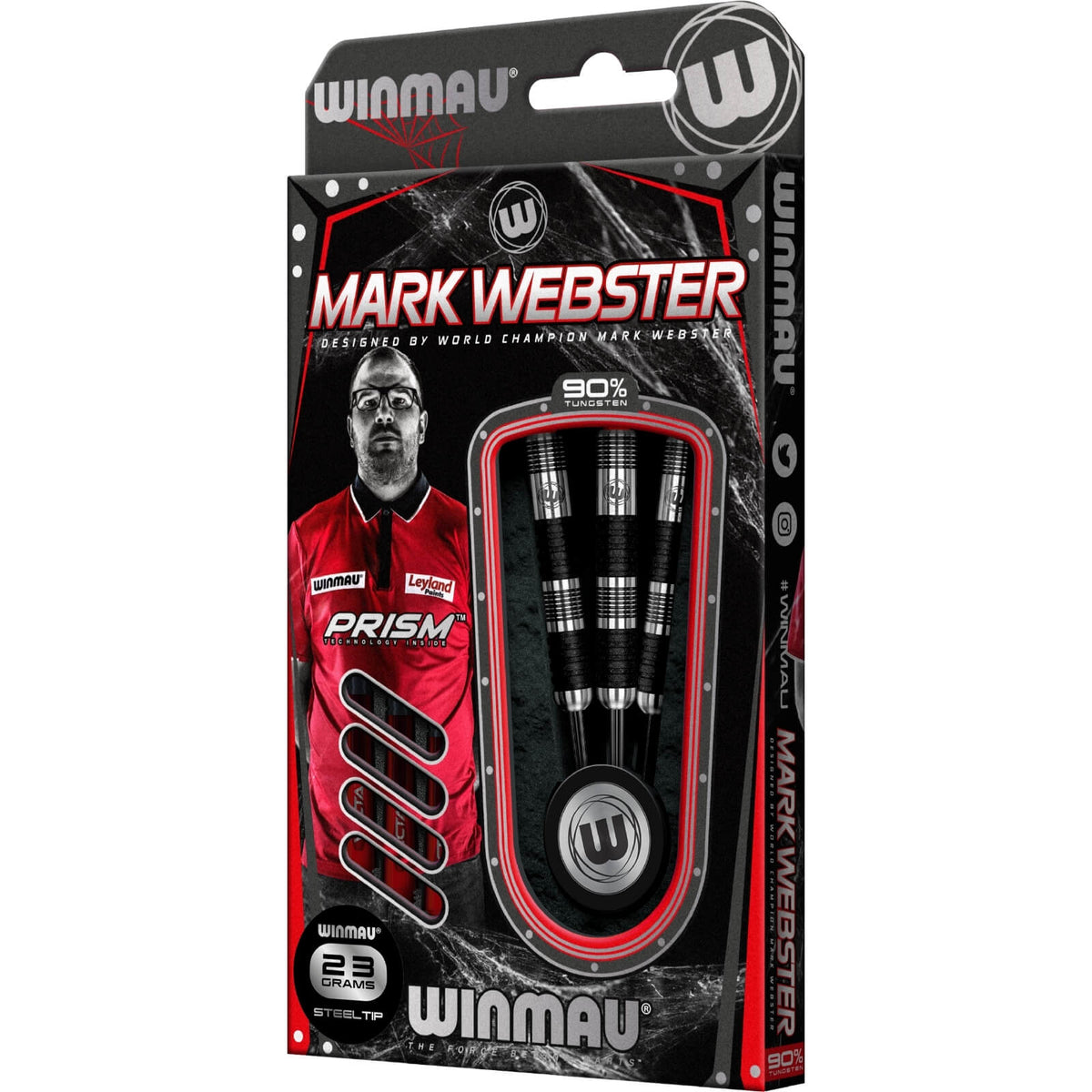 Darts - Winmau - Mark Webster SE Darts - Steel Tip - 90% Tungsten - 23g 25g 