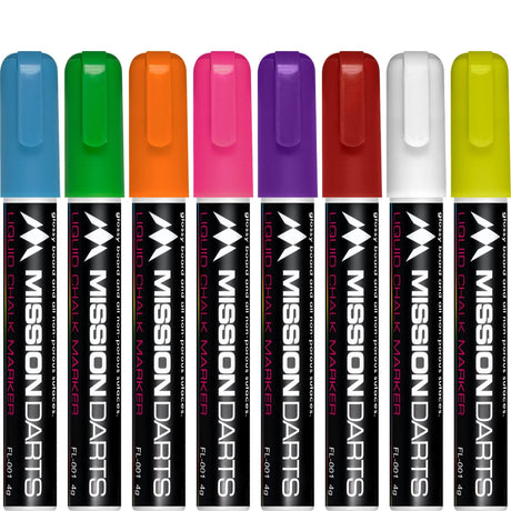 Mission - Liquid Chalk Markers - Pack of 8 - Coloured -