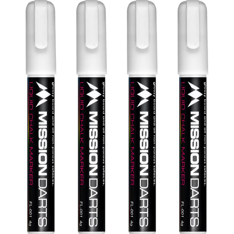 Mission - Liquid Chalk Markers - Pack of 4 - White -
