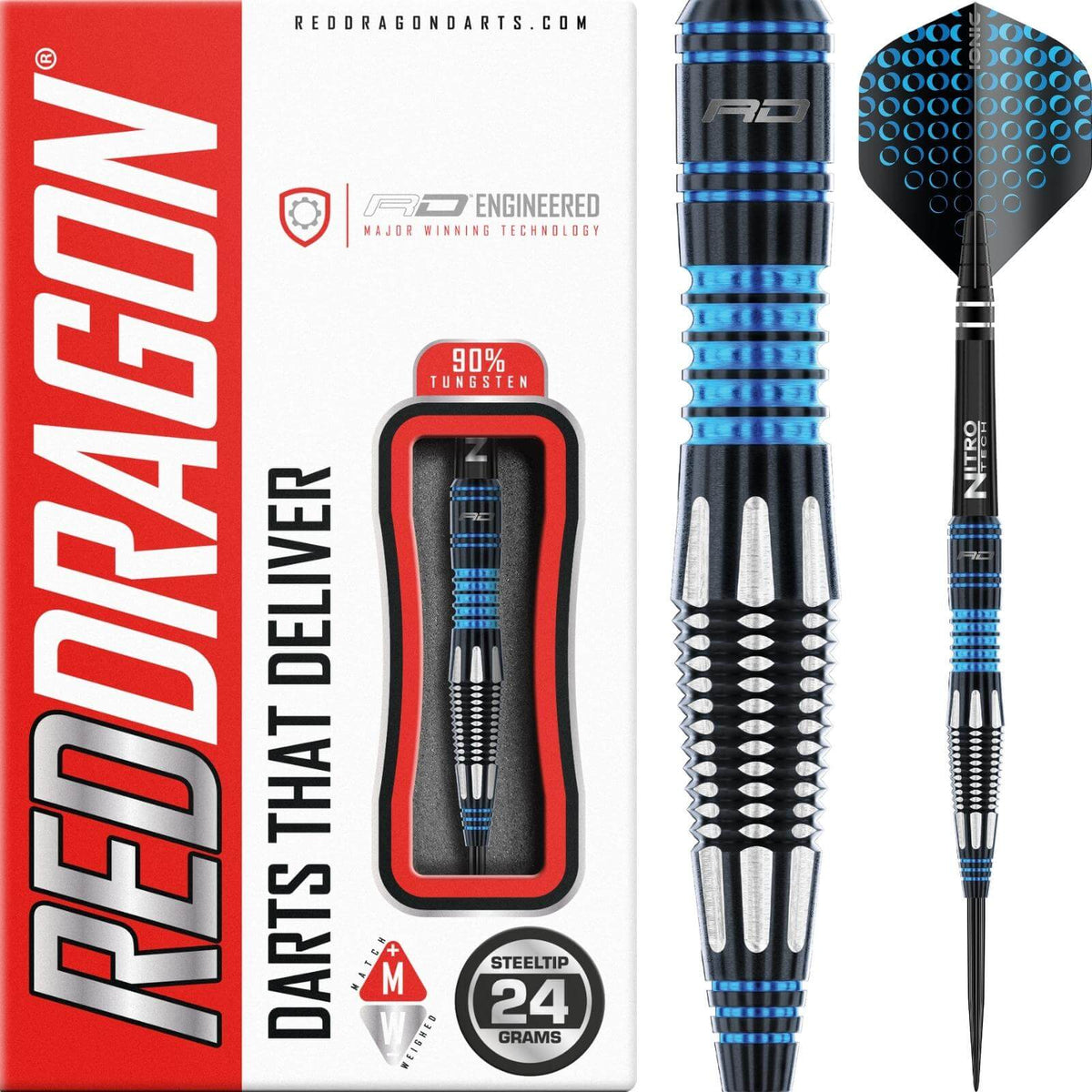 Darts - Red Dragon - Marlin Darts - Steel Tip - 90% Tungsten - 22g 24g 26g 