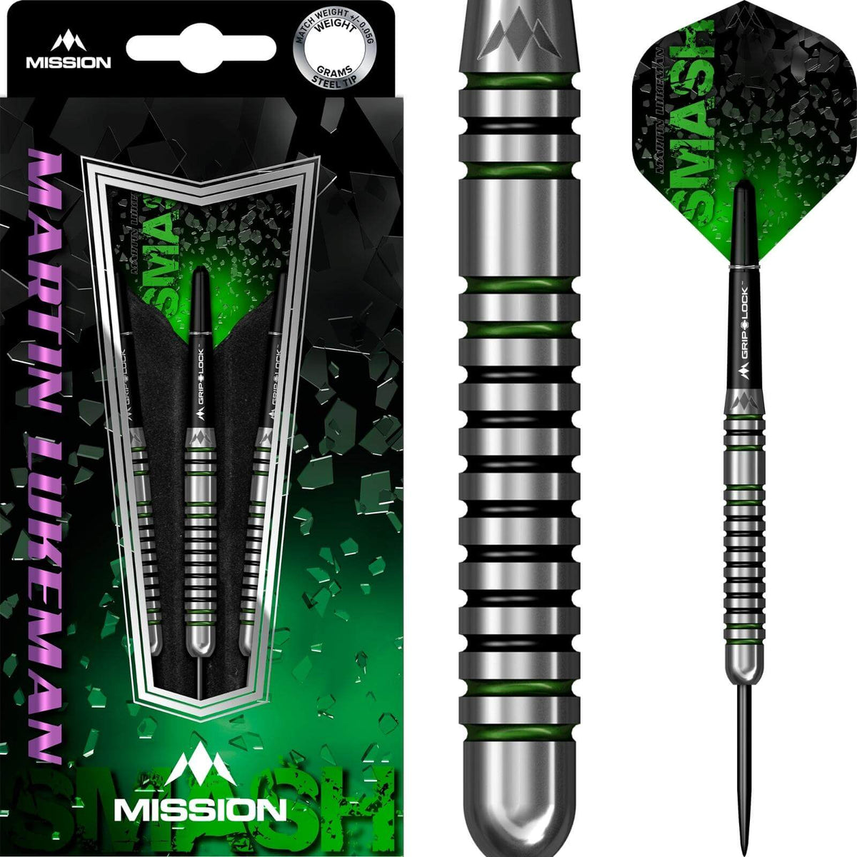 Darts - Mission - Martin Lukeman Darts - Steel Tip - 90% Tungsten - 23g 25g 