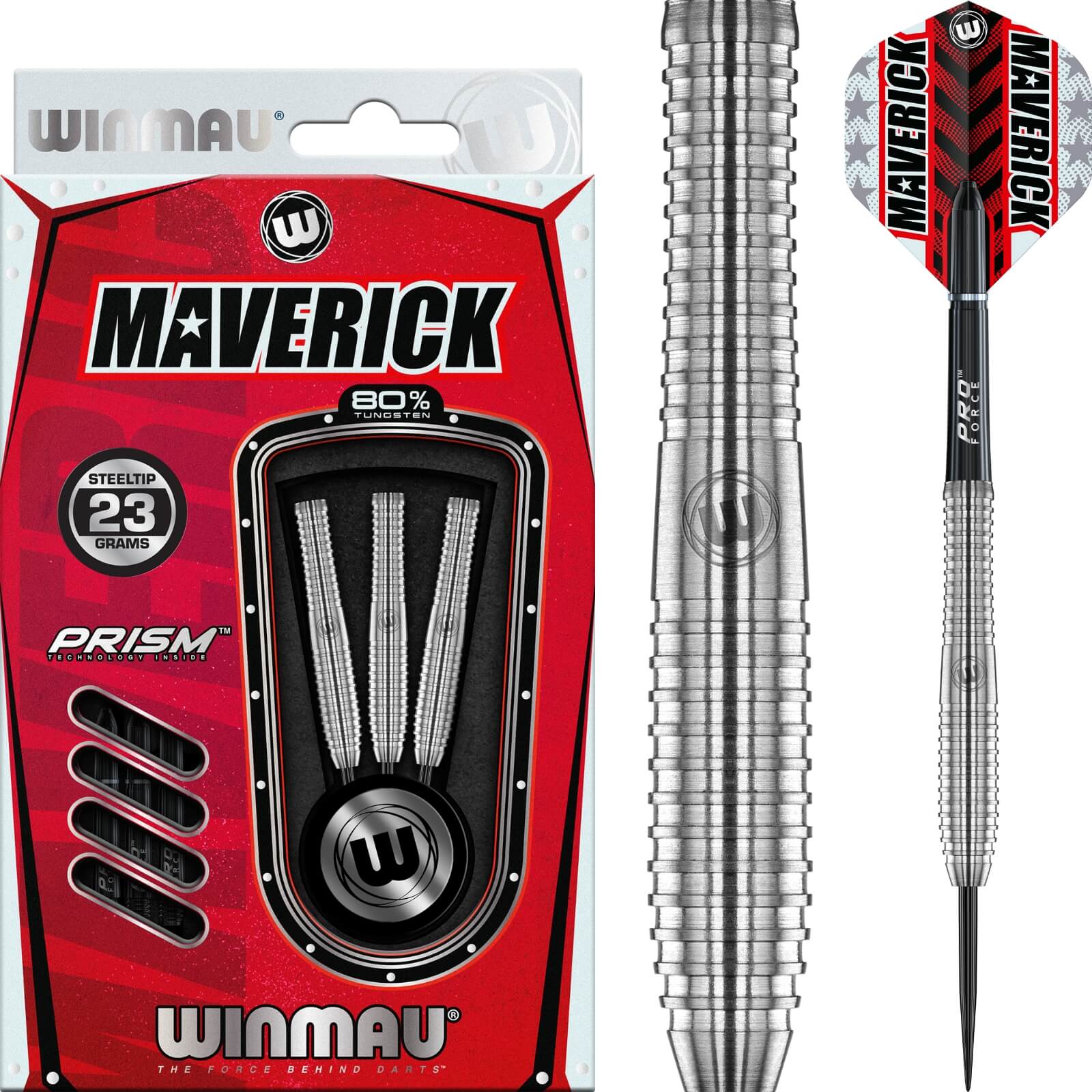Darts - Winmau - Maverick Darts - Steel Tip - 80% Tungsten - 21g 22g 23g 24g 25g 