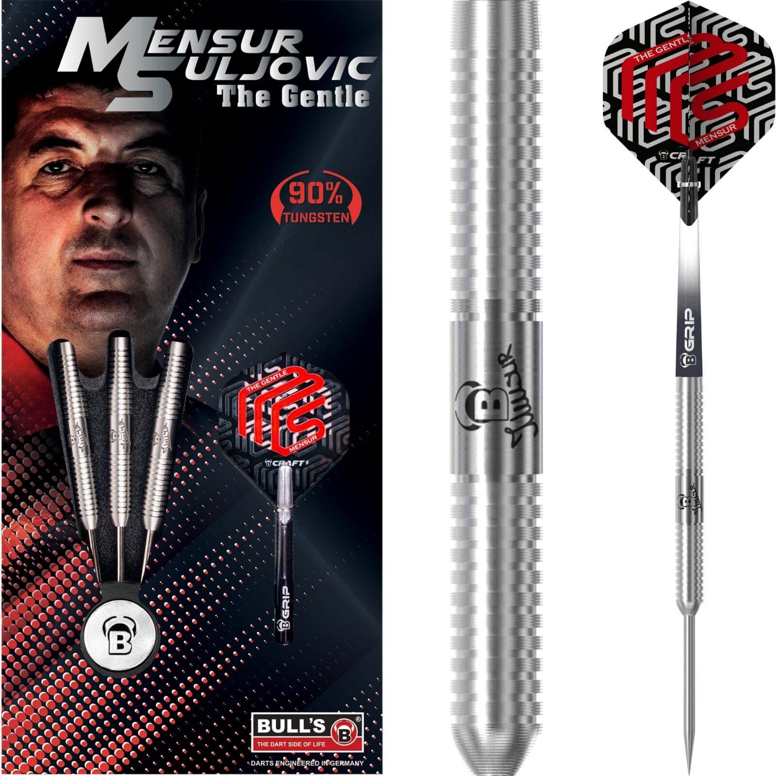 Darts - BULL'S - Mensur Suljovic Original Darts - Steel Tip - 90% Tungsten - 21g 23g 25g 