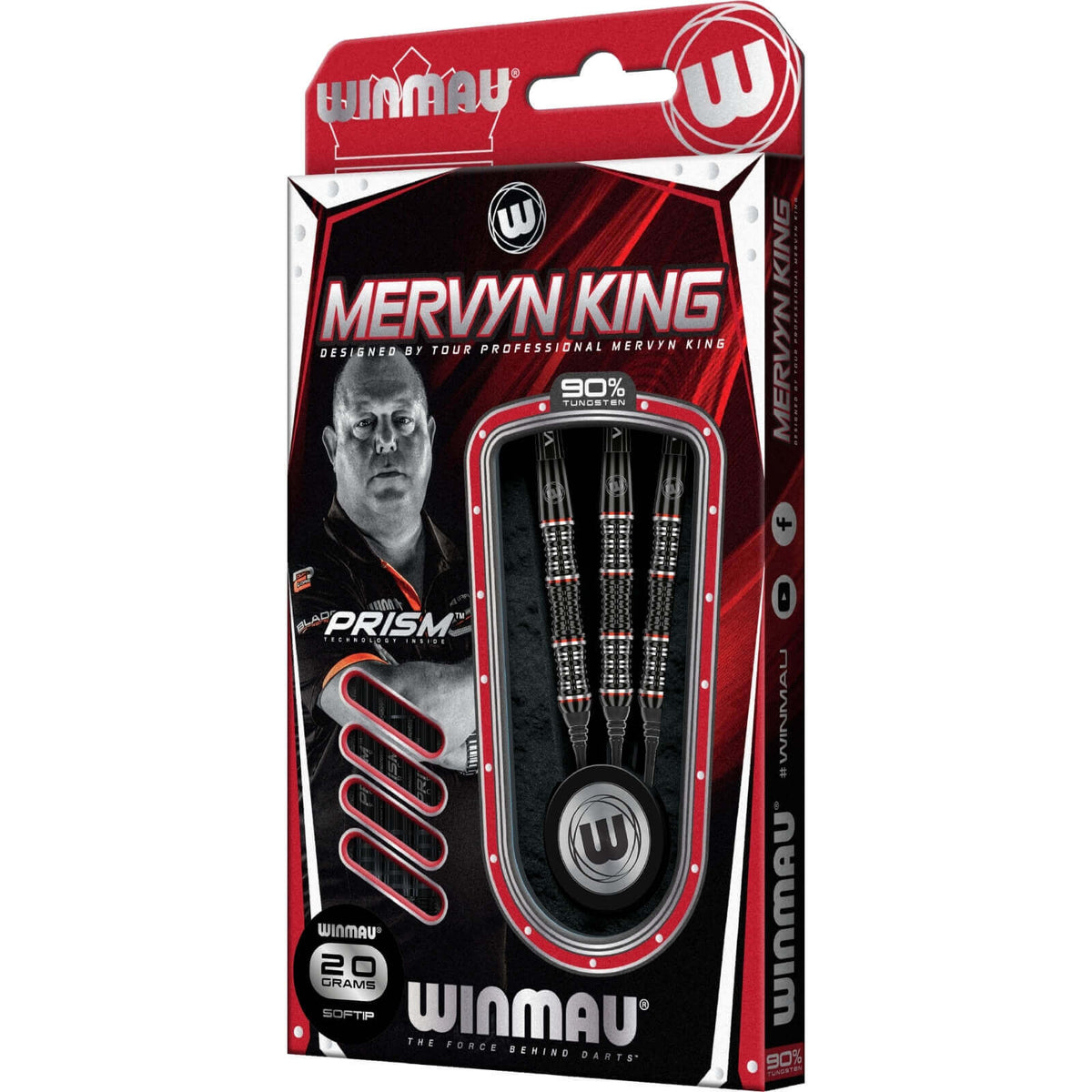 Darts - Winmau - Mervyn King Special Edition Darts - Soft Tip - 90% Tungsten - 20g 