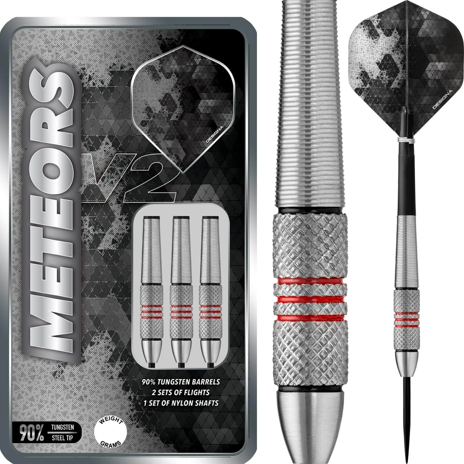 Darts - Designa - Meteors V2 M1 Darts - Steel Tip - 90% Tungsten - 30g 32g 36g 