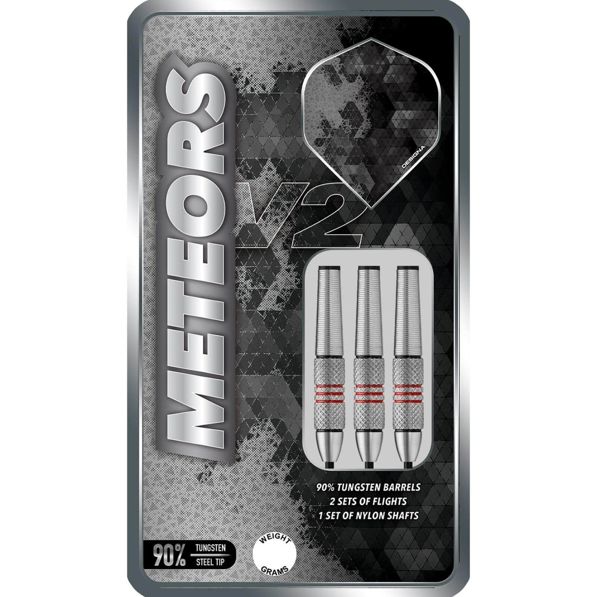 Darts - Designa - Meteors V2 M1 Darts - Steel Tip - 90% Tungsten - 30g 32g 36g 