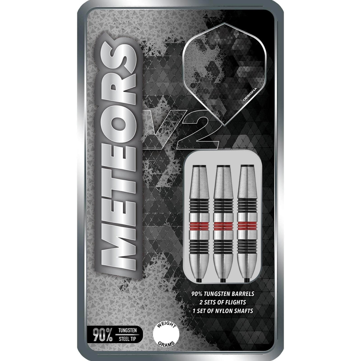 Darts - Designa - Meteors V2 M2 Darts - Steel Tip - 90% Tungsten - 34g 36g 38g 