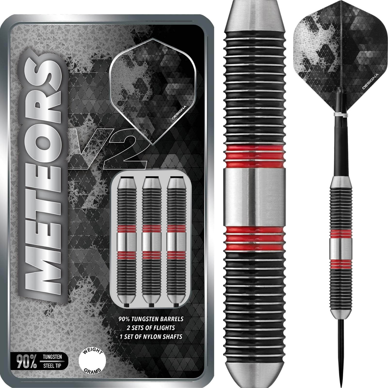 Darts - Designa - Meteors V2 M3 Darts - Steel Tip - 90% Tungsten - 40g 44g 48g 
