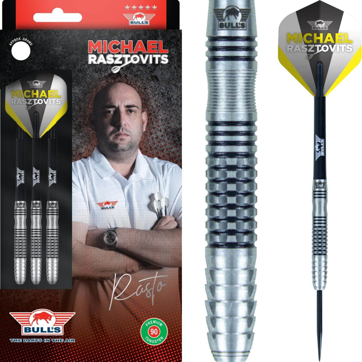 Darts - Bull&#39;s NL - Michael Rasztovits Darts - Steel Tip - 90% Tungsten - 21g 23g 25g 