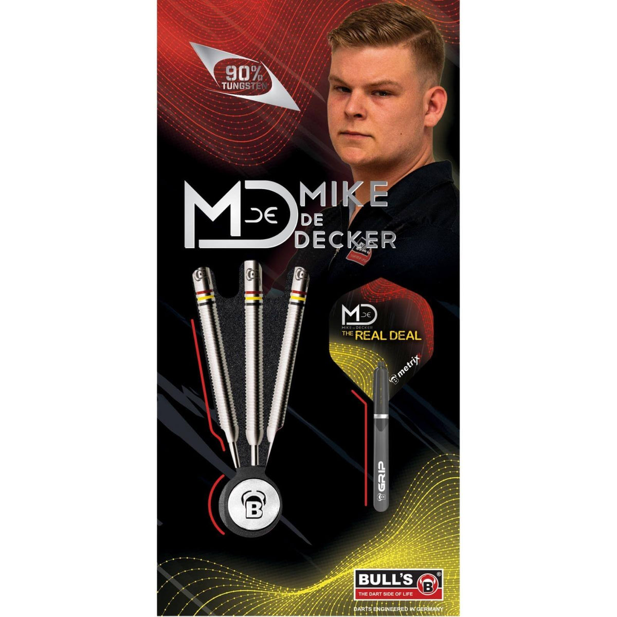 Darts - BULL&#39;S - Mike de Decker Darts - Steel Tip - 90% Tungsten - 22g 24g 