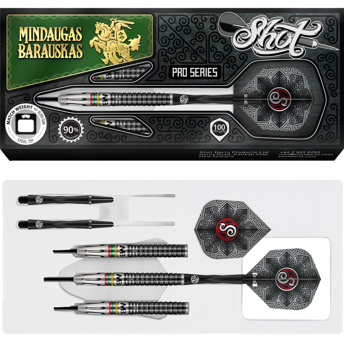 Darts - Shot - Mindaugas Barauskas Darts - Steel Tip - 90% Tungsten - 25g 
