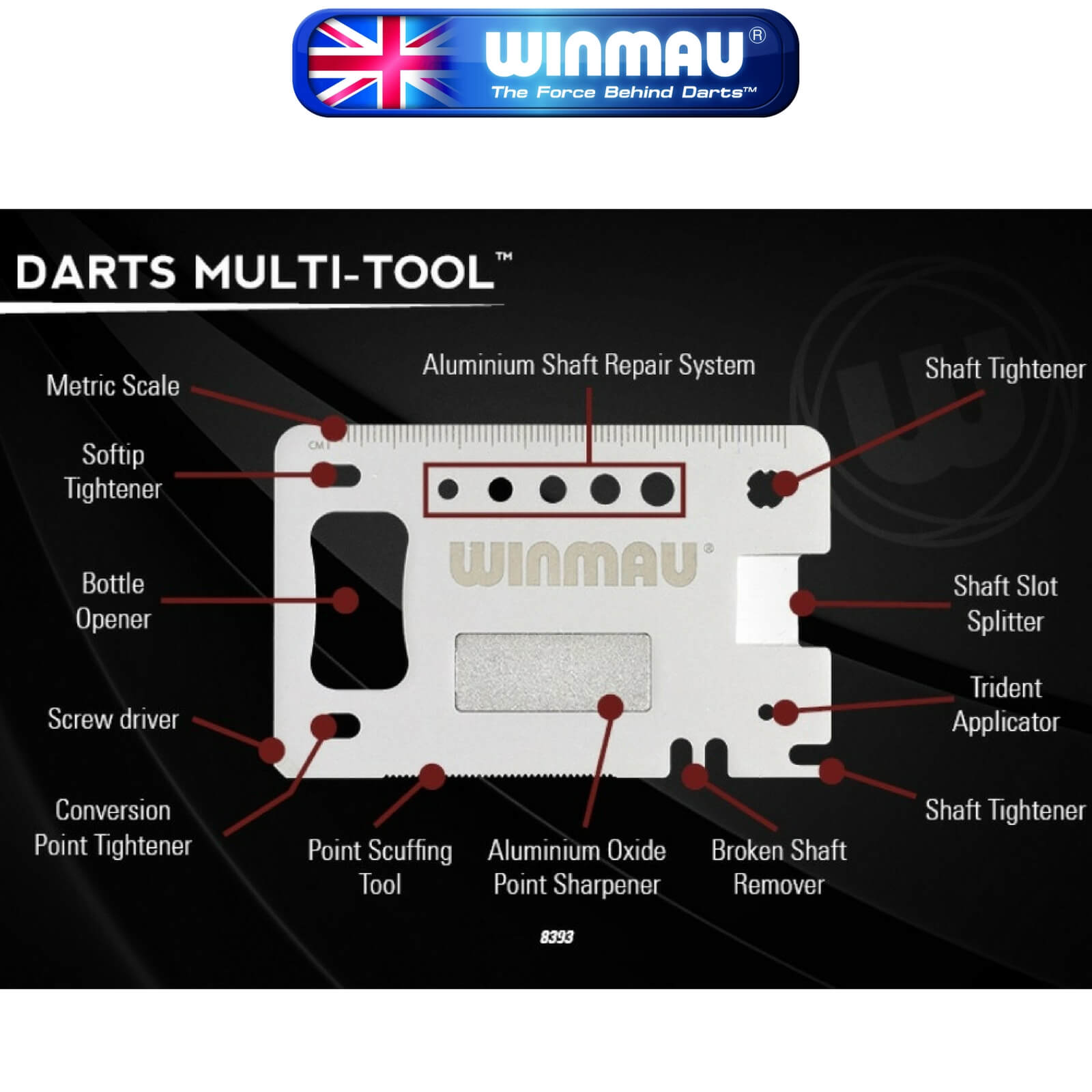 Point Accessories - Winmau - 12 in 1 Dart Multi Tool 
