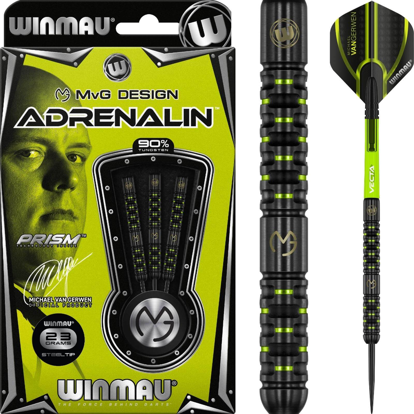 Darts - Winmau - MvG Adrenalin Darts - Steel Tip - 90% Tungsten - 22g 23g 24g 25g 