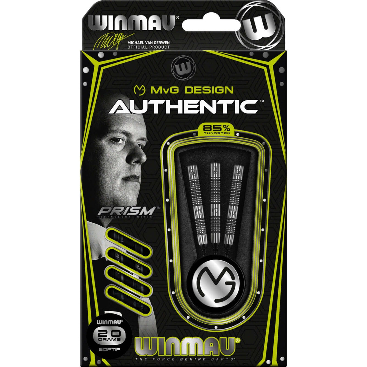 Darts - Winmau - MvG Authentic Darts - Soft Tip - 90% Tungsten - 20g 