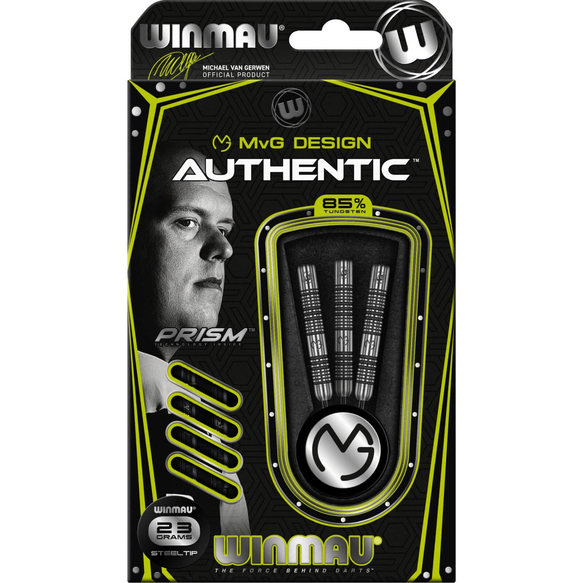 Darts - Winmau - MvG Authentic Darts - Steel Tip - 85% Tungsten - 22g 23g 24g 26g 