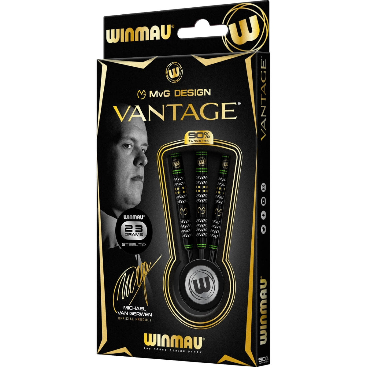Darts - Winmau - MvG Vantage Darts - Steel Tip - 90% Tungsten - 22g 23g 24g 