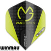 Winmau - MvG Prism Delta - Big Wing Dart Flights - Black and Green
