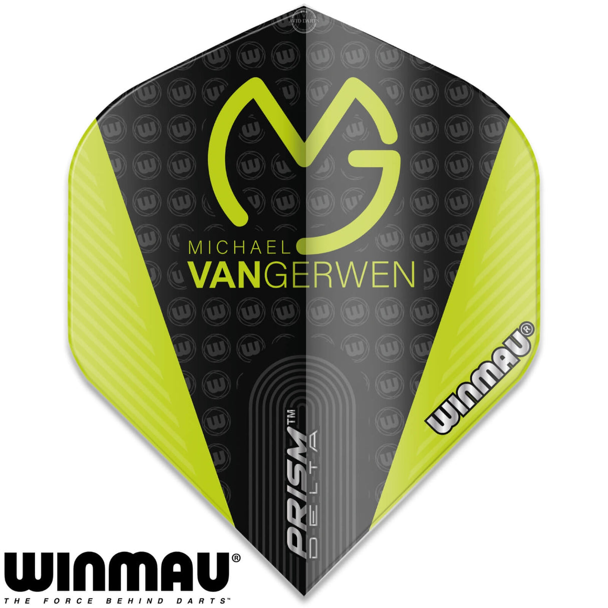 Winmau - MvG Prism Delta - Big Wing Dart Flights - Black and Green