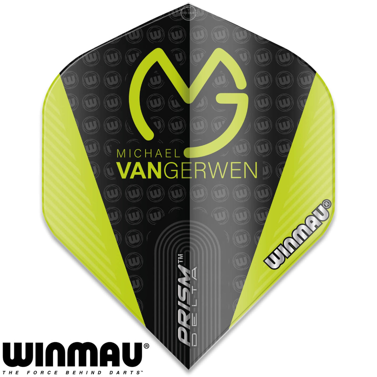 Dart Flights - Winmau - MvG Prism Delta - Big Wing Dart Flights Black and Green
