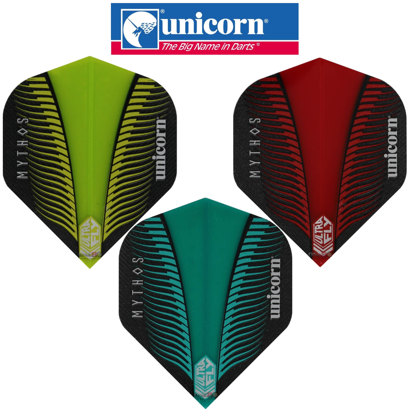 Dart Flights - Unicorn - Ultrafly Mythos Griffin - Big Wing Dart Flights 