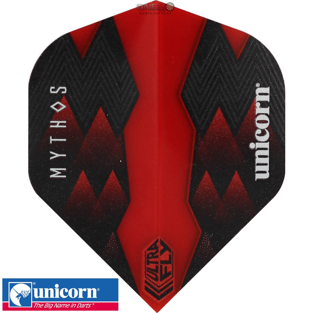 Dart Flights - Unicorn - Ultrafly Mythos Hydra - Big Wing Dart Flights Red