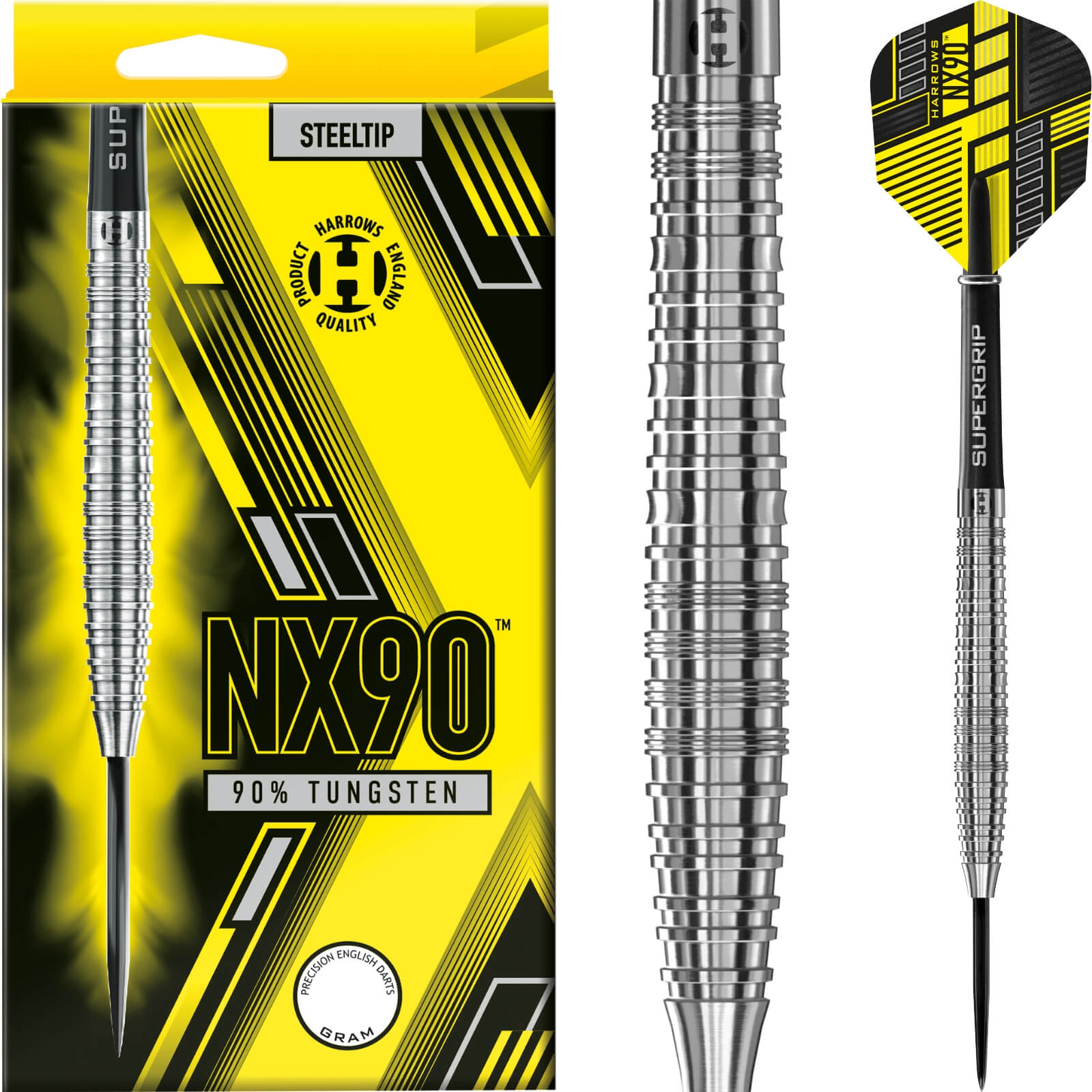 Darts - Harrows - NX90 Darts - Steel Tip - 90% Tungsten - 21g 22g 23g 24g 25g 26g 