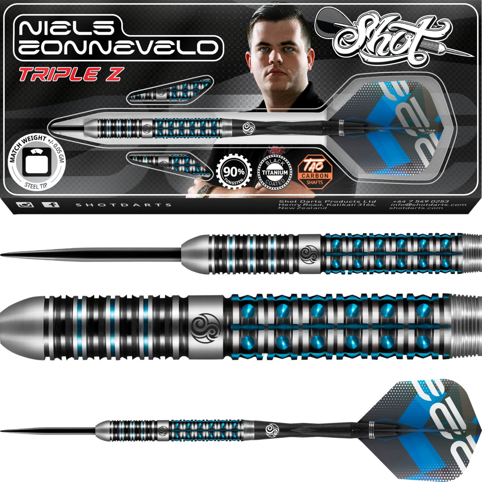 Darts - Shot - Niels Zonneveld Darts - Steel Tip - 90% Tungsten - 23g 24g 25g 