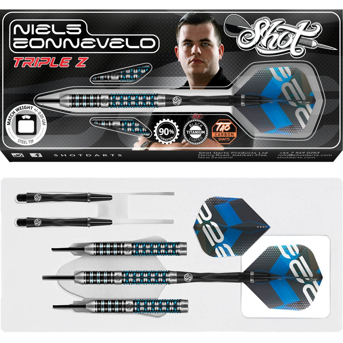 Darts - Shot - Niels Zonneveld Darts - Steel Tip - 90% Tungsten - 23g 24g 25g 