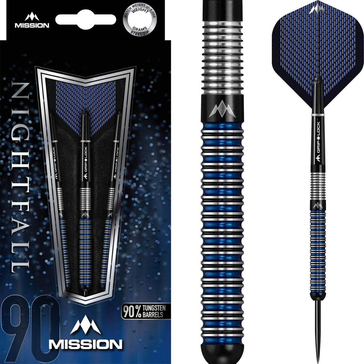 Darts - Mission - Nightfall M1 Darts - Steel Tip - 90% Tungsten - 21g 23g 25g 27g 