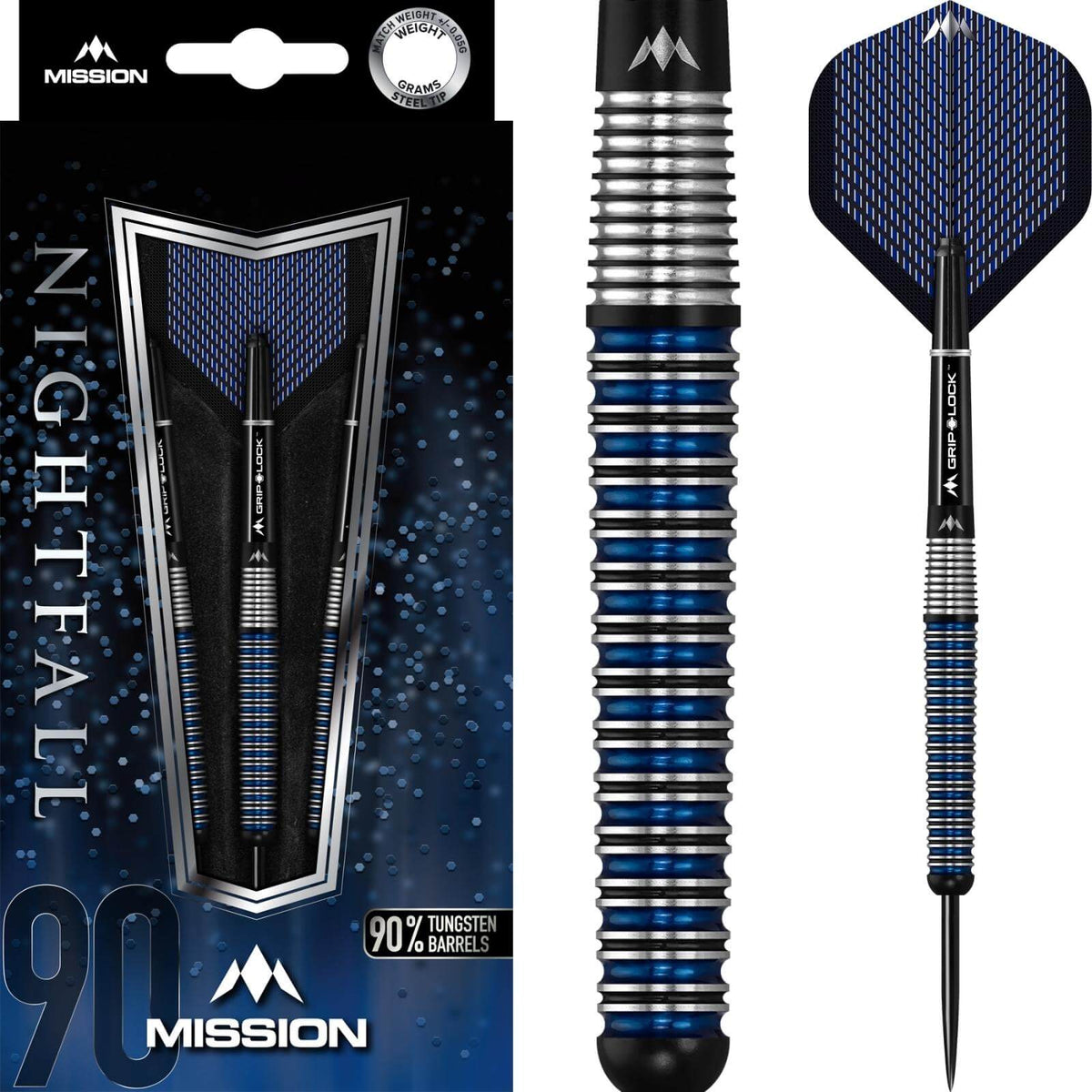 Darts - Mission - Nightfall M3 Darts - Steel Tip - 90% Tungsten - 23g 25g 