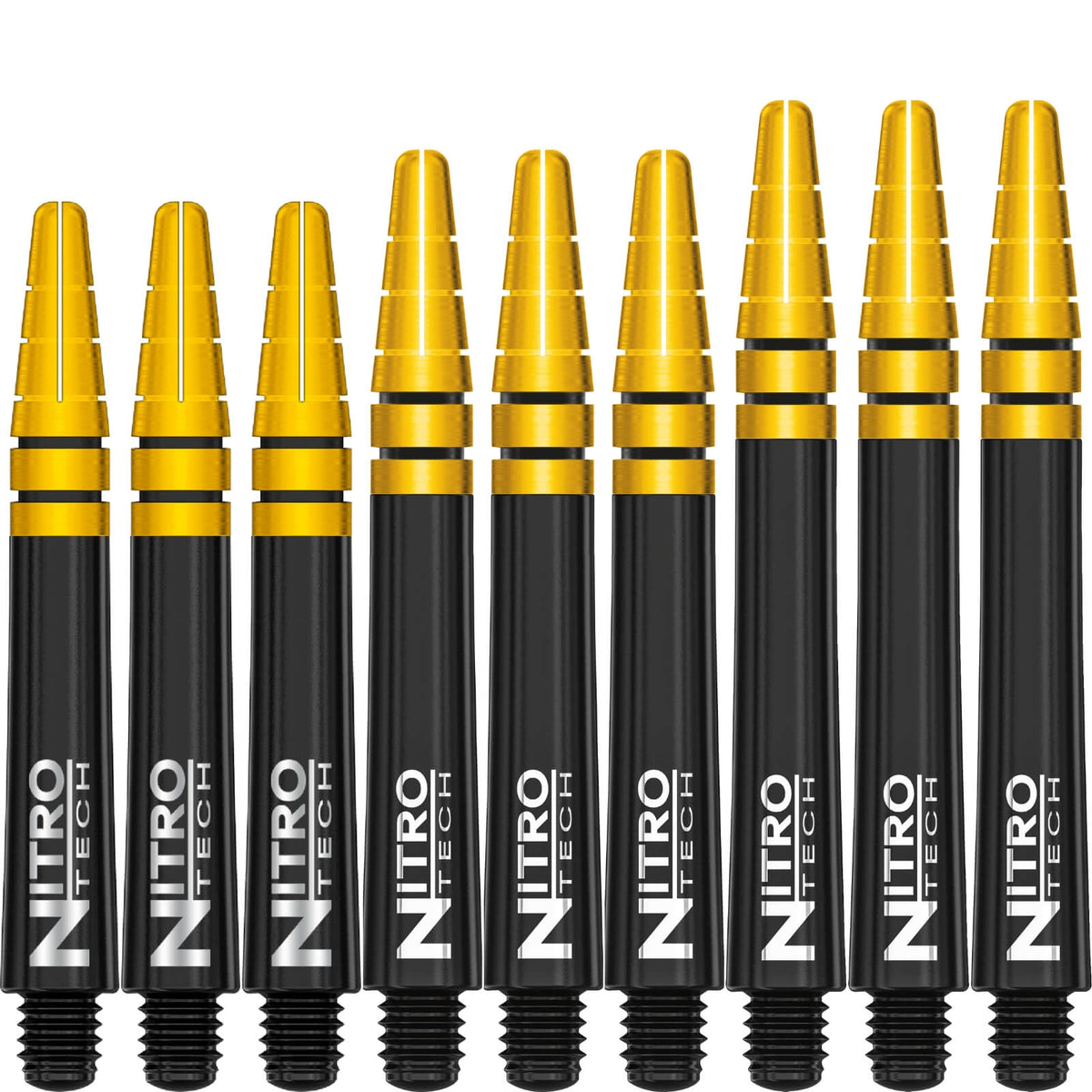 Dart Shafts - Red Dragon - Nitrotech Black &amp; Gold - Hybrid Dart Shafts 