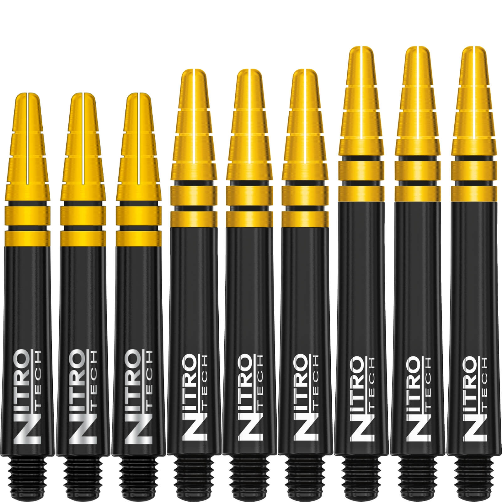 Dart Shafts - Red Dragon - Nitrotech Black & Gold - Hybrid Dart Shafts 