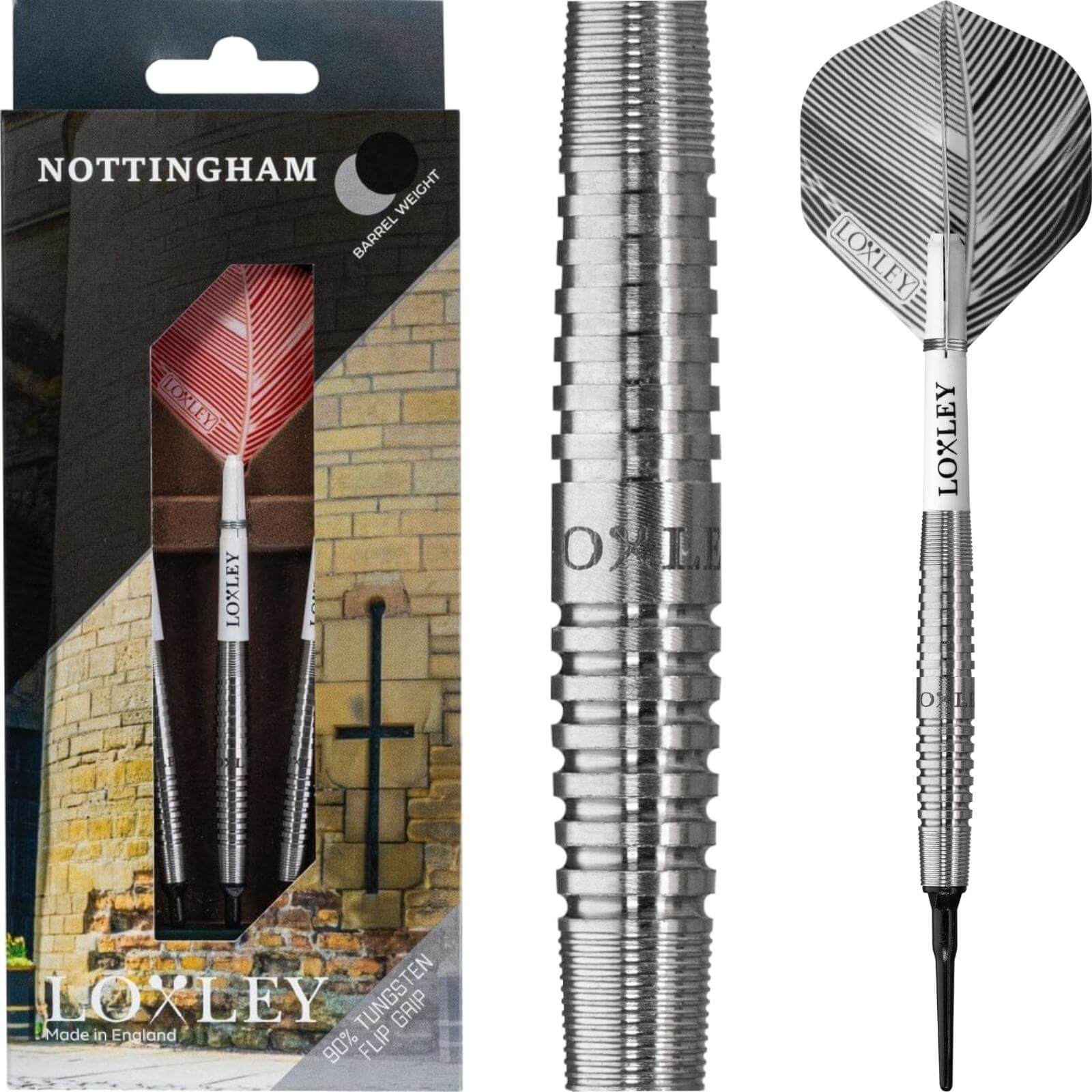 Darts - Loxley - Nottingham Darts - Flip Grip - Soft Tip - 90% Tungsten - 18g 