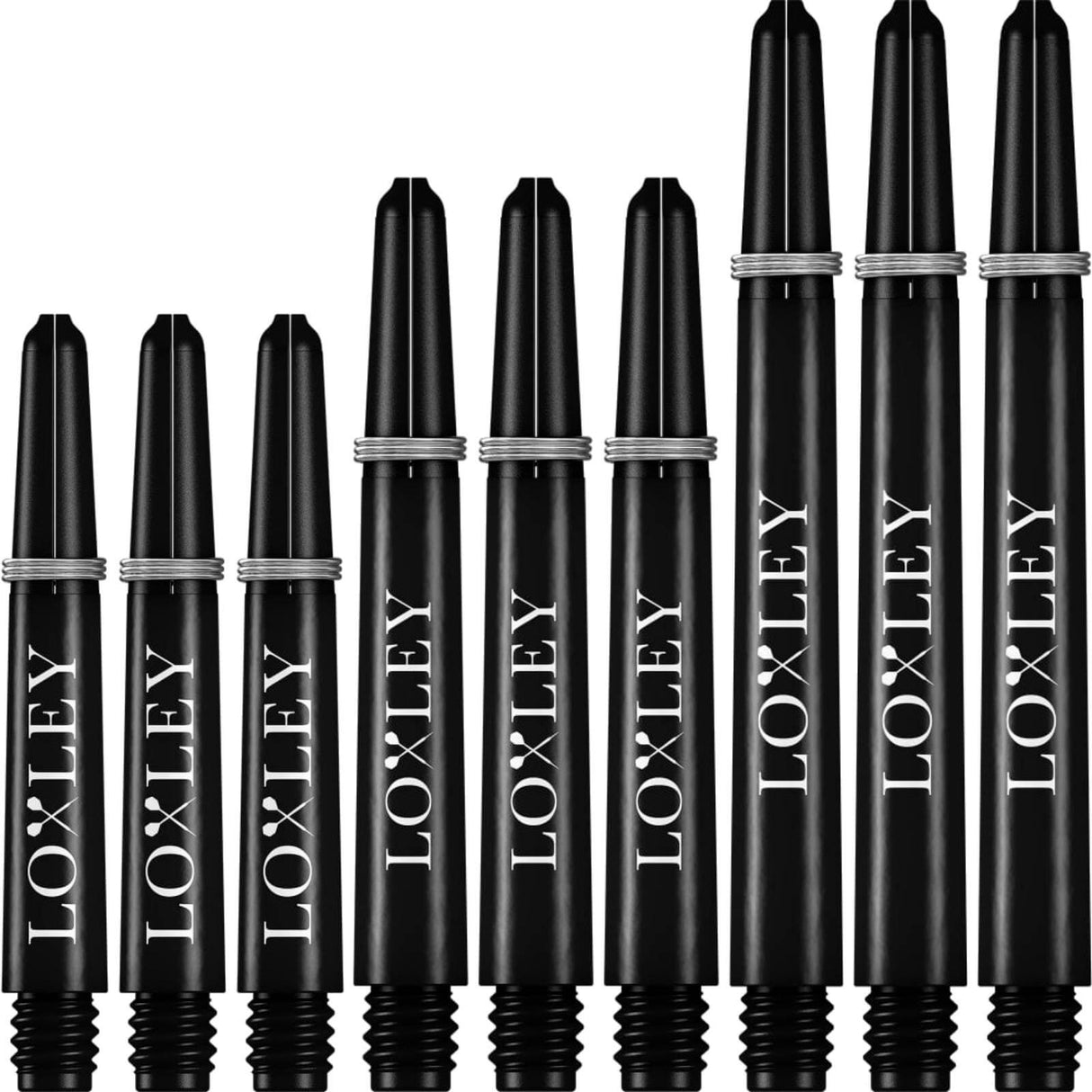 Loxley - Nylon Dart Shafts - Short (34mm) / Black