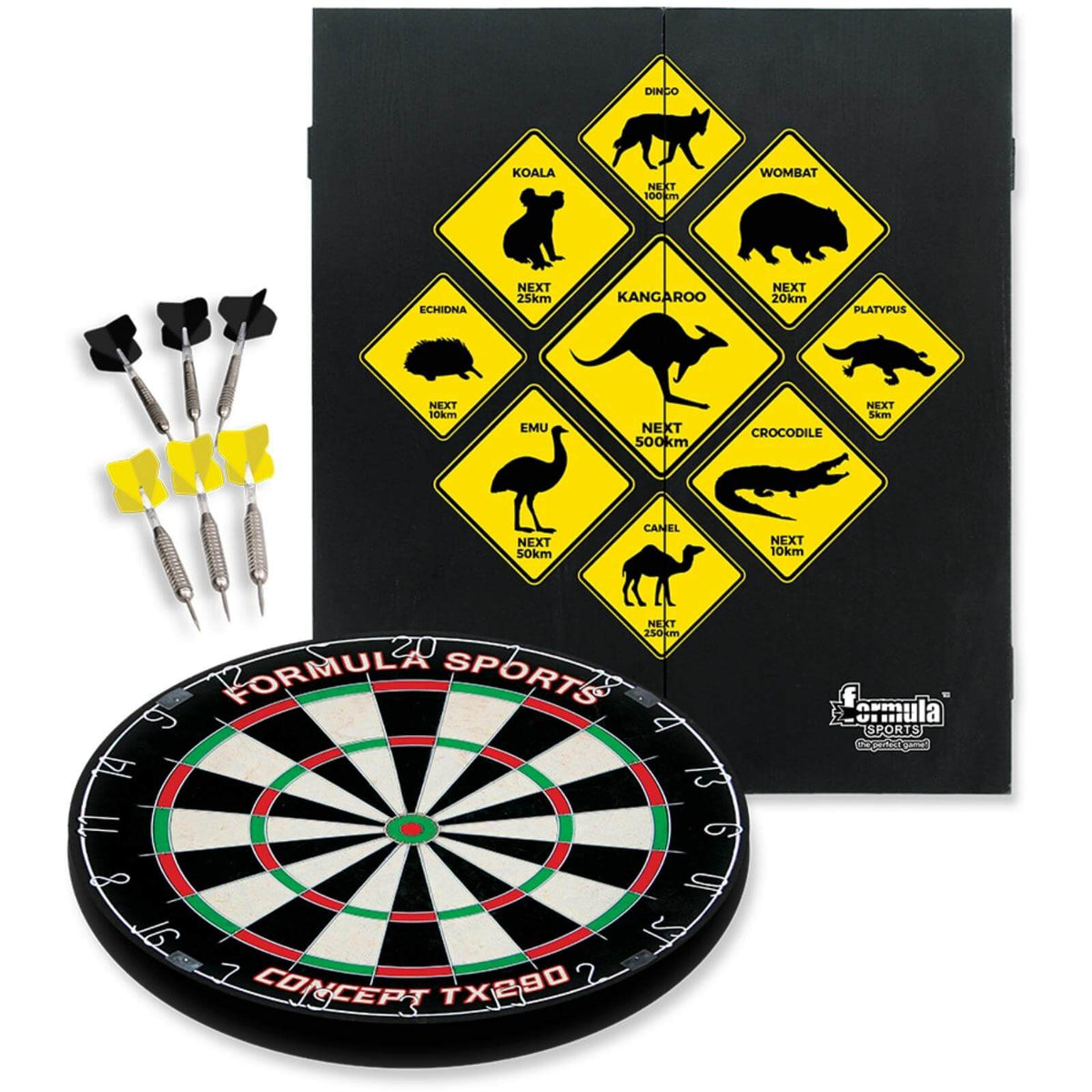 Dartboards - Formula Sports - Outback Dartboard &amp; Cabinet Set 